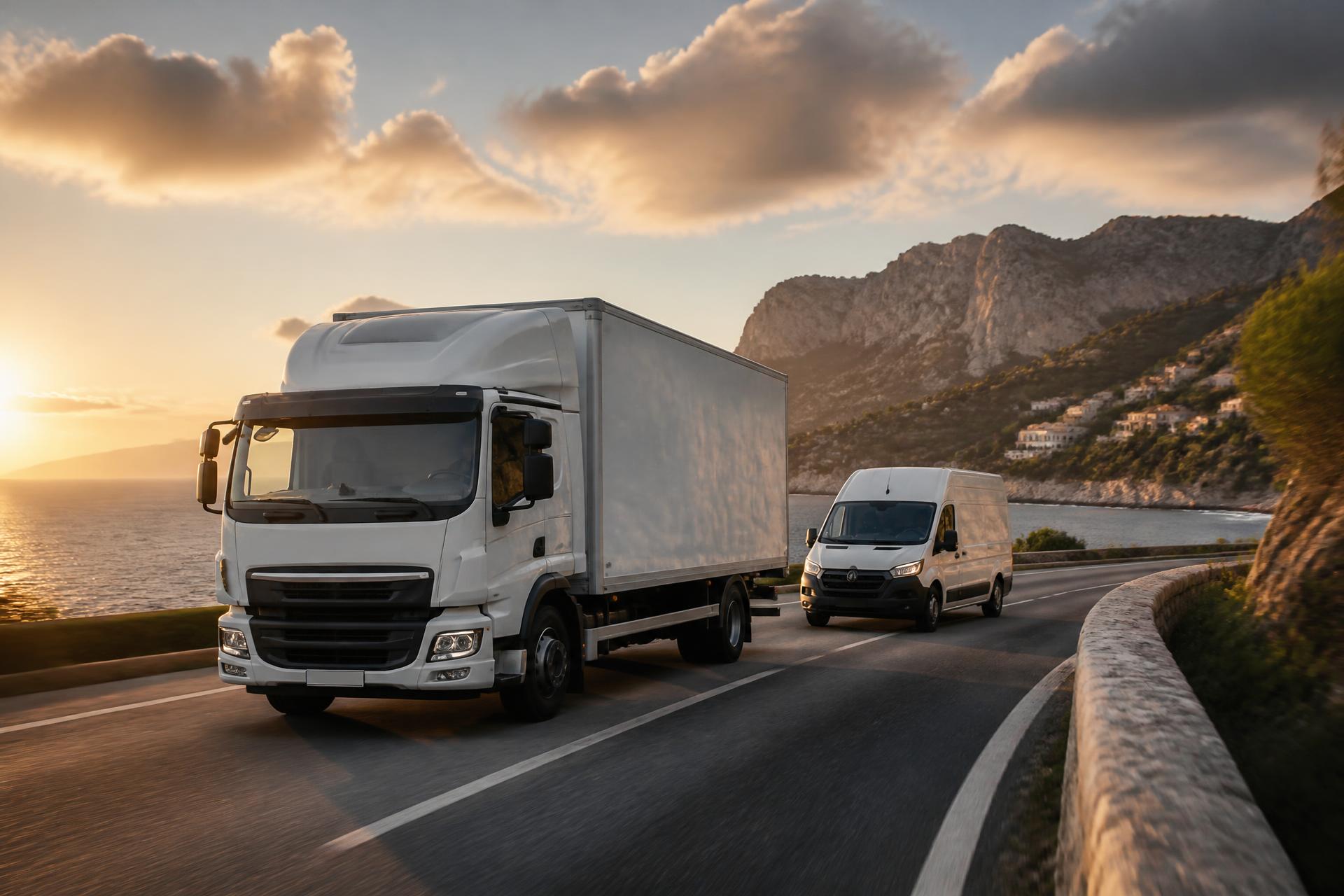 Furgoneta y camión de mudanzas de Transportes Oliver en Mallorca